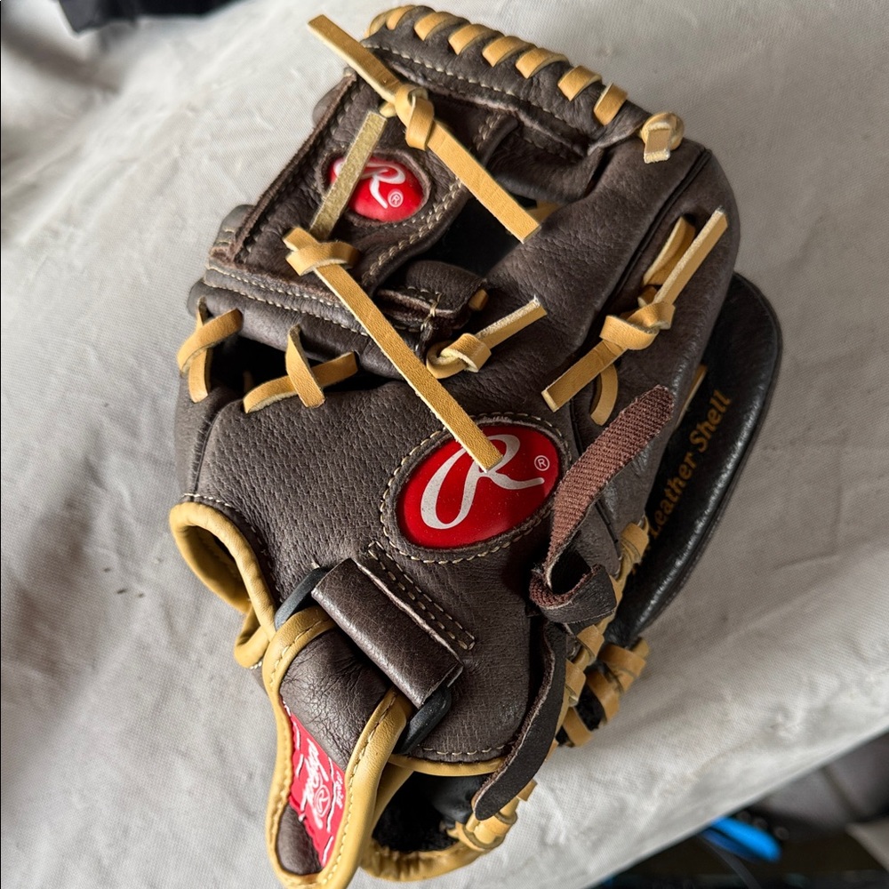 Rawlings Brown and Tan Kids Baseball Glove